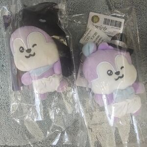 Adidas Purple and White Plush Keychain